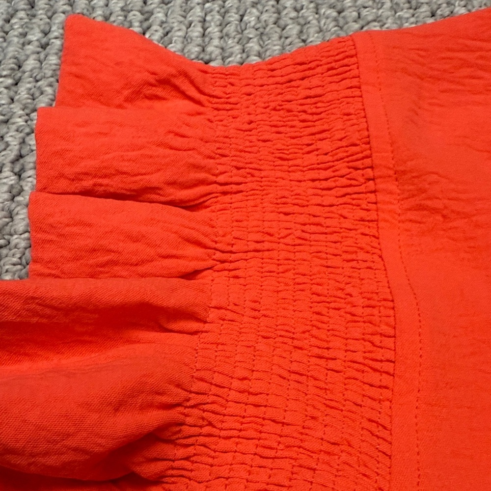 JODIFL (by Gaudie) Beautiful Orange Top with Puff Sleeves, Size Large - Picture 7 of 11